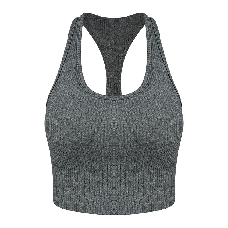 Dame Sports Racerback Crop Top med fugtregulerende materiale og elastisk pasform Stilla