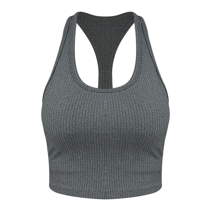 Dame Sports Racerback Crop Top med fugtregulerende materiale og elastisk pasform Stilla