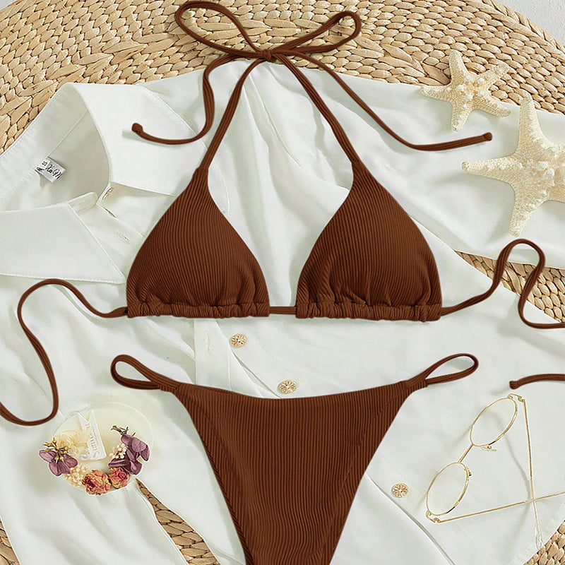 Dame Triangel-Bikini med fine ruffle-detaljer Skovae
