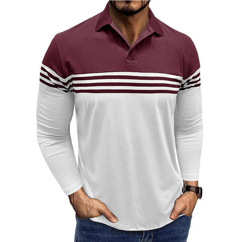 Herrer polo-shirt med moderigtig stribemønster Stilla
