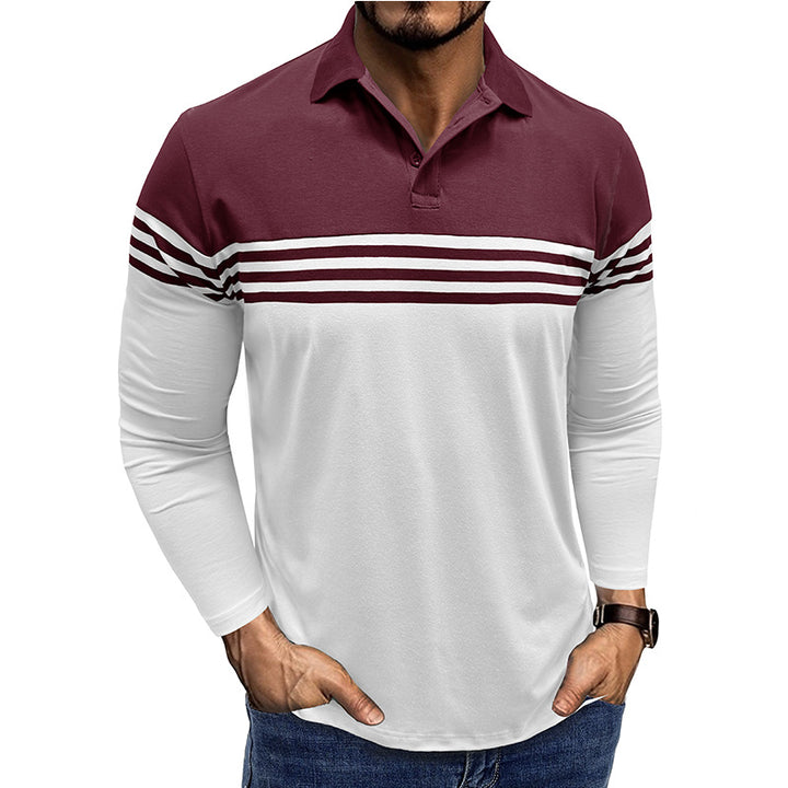 Herrer polo-shirt med moderigtig stribemønster Stilla