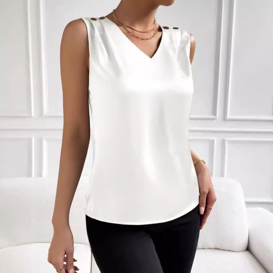 Dame Elegant V-hals Bluse Stilla