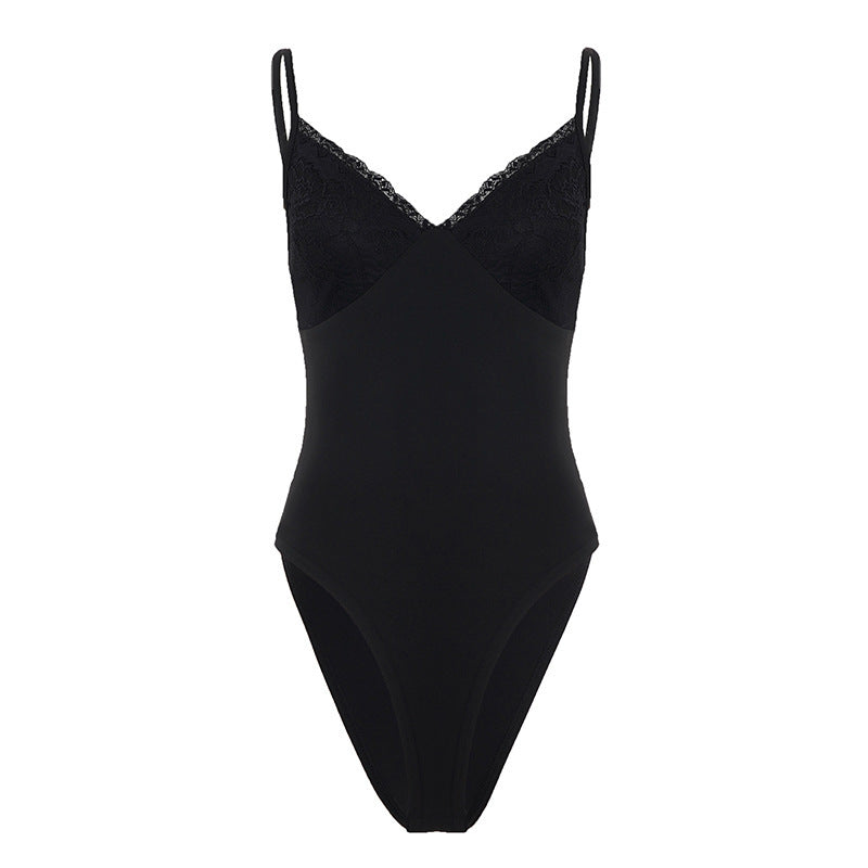 Dame elegant blonde bodysuit med fine stropper Skovae