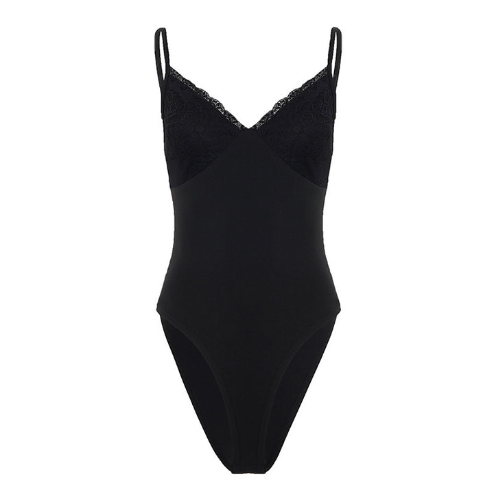 Dame elegant blonde bodysuit med fine stropper Skovae