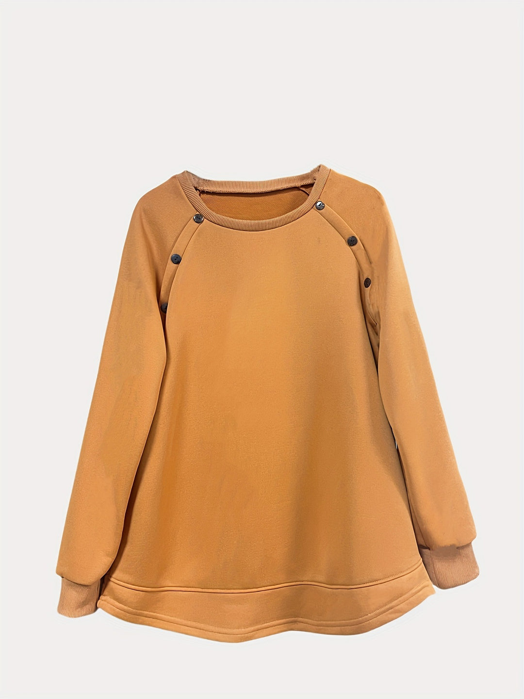 Kvinder Langærmet Knap-Detail Sweatshirt Stilla