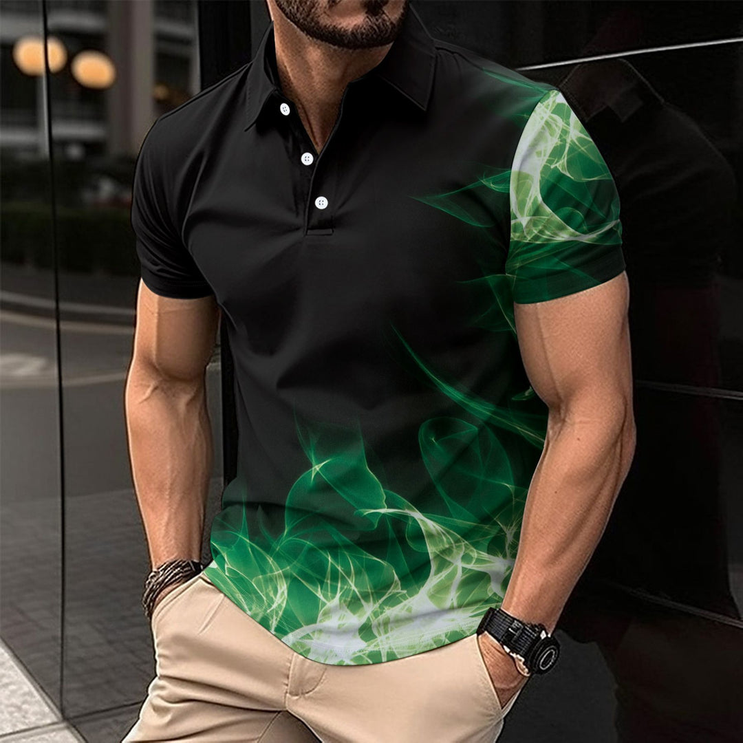 Herre sport polo shirt med dynamisk farvegradient og funktionelt materiale Stilla