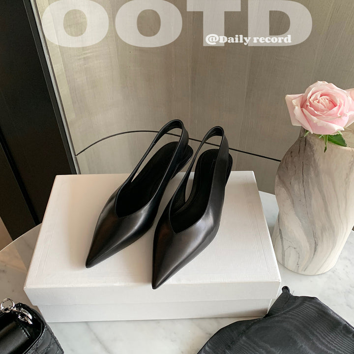 Dame spidse slingback-pumps med elegant udskæringsdesign Stilla