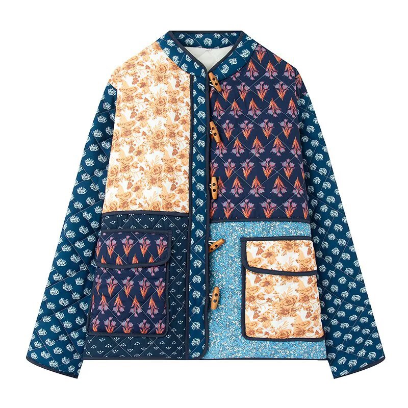 Femme quiltet floral Utility-jakke Stilla