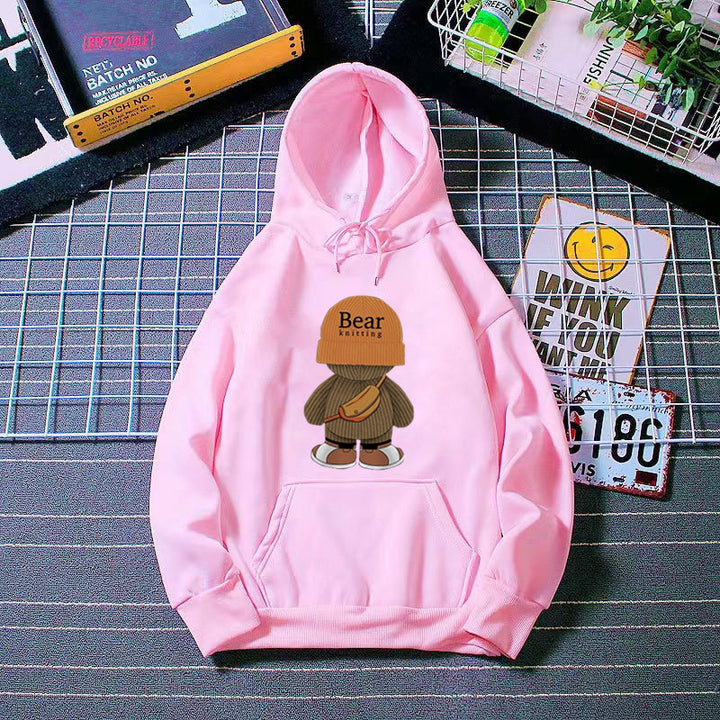 Dame hoodie med legende bjørnedesign og høj kvalitet fleece Skovae