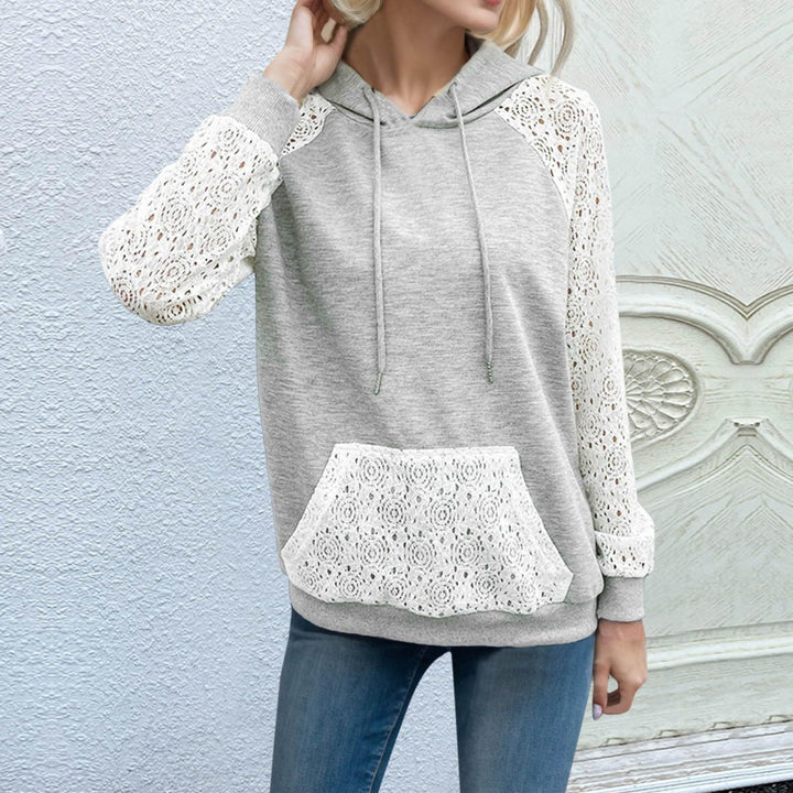 Dame hættetrøje med filigran huldetaljer Stilla