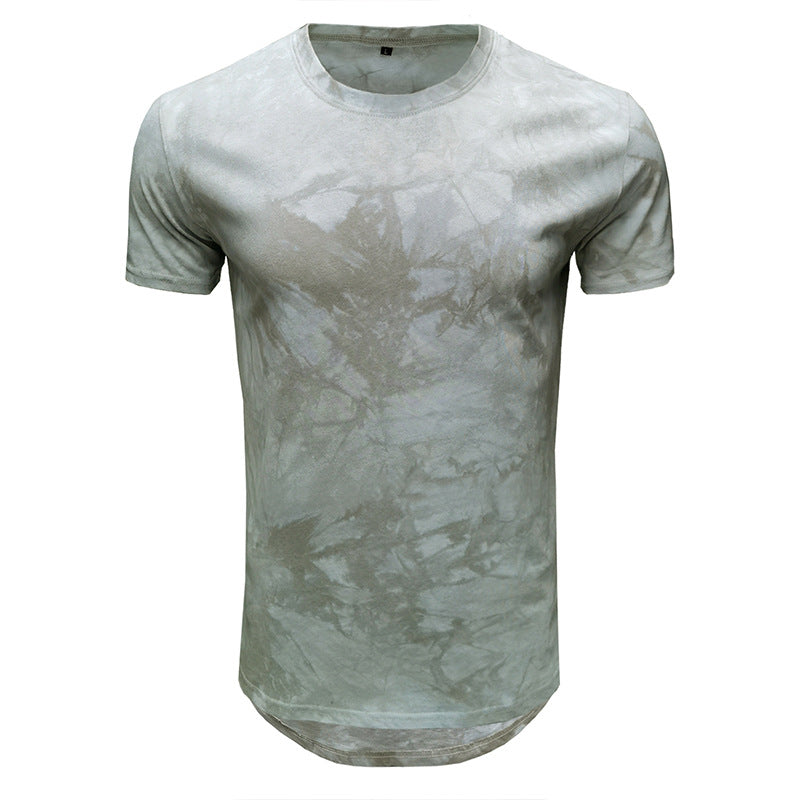 Herrer T-shirt med unikt batikdesign og rund halsudskæring Stilla