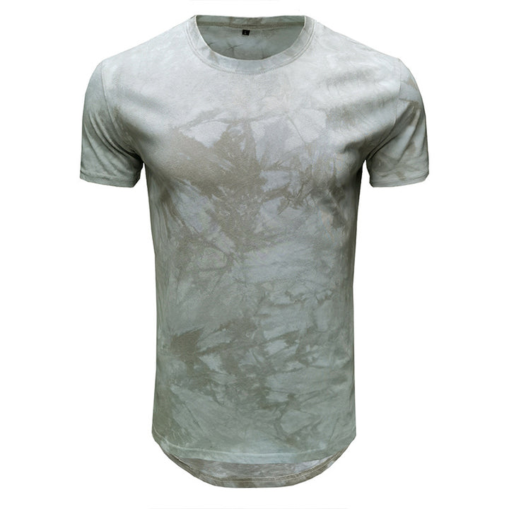 Herrer T-shirt med unikt batikdesign og rund halsudskæring Stilla