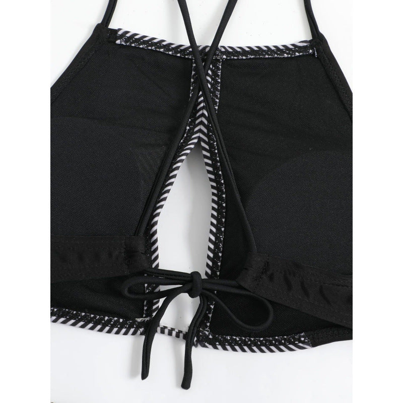 Dame Sport-Bikini med moderne stribedesign og justerbare stropper Skovae