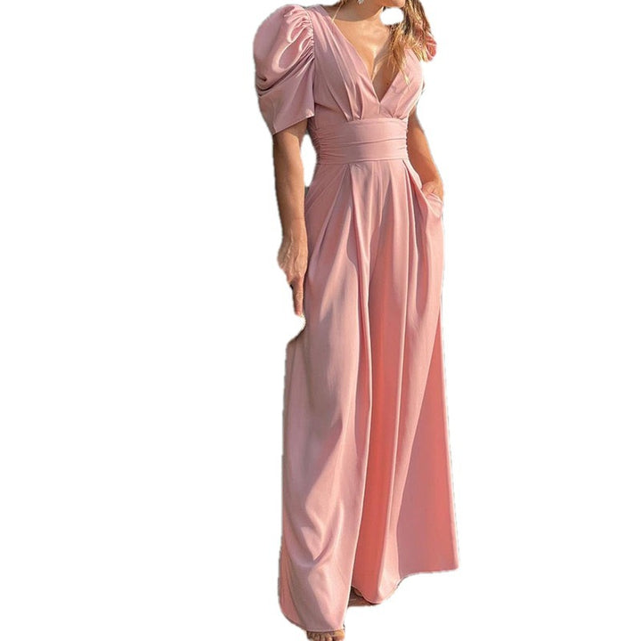 Dame jumpsuit med elegante puffærmer Stilla