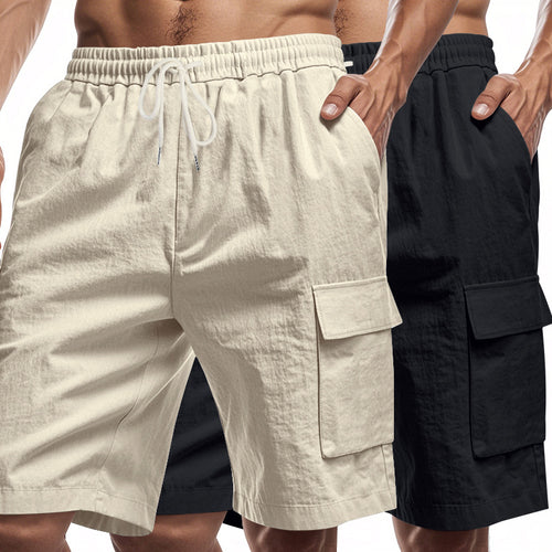 Herrer Cargo-short med elastisk talje og alsidige lommer Stilla