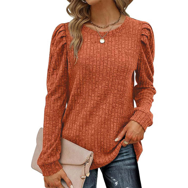 Damer Struktureret Sweater med Puffærmer Stilla