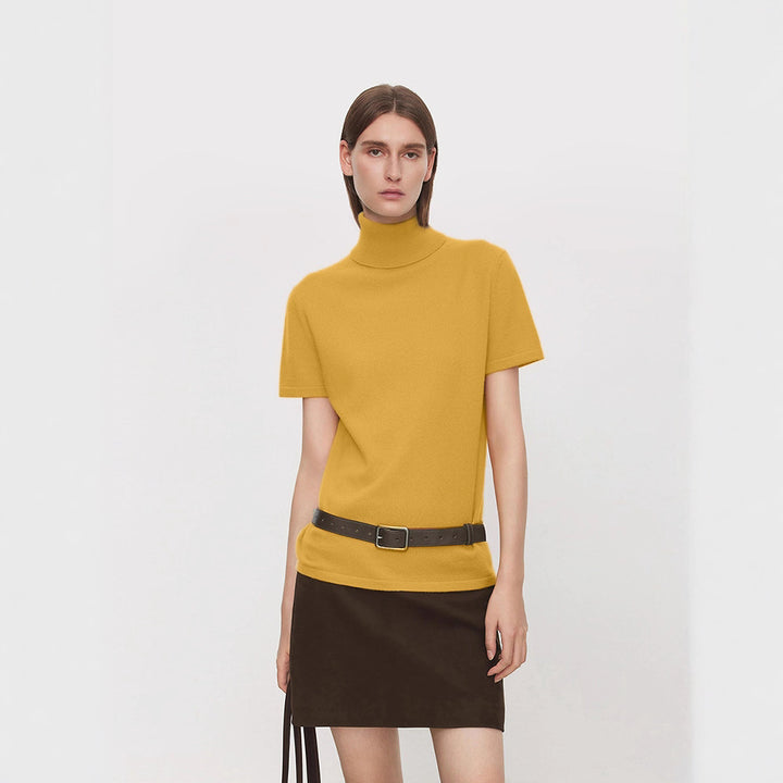 Dame elegant og komfortabel T-shirt med stående krave Stilla