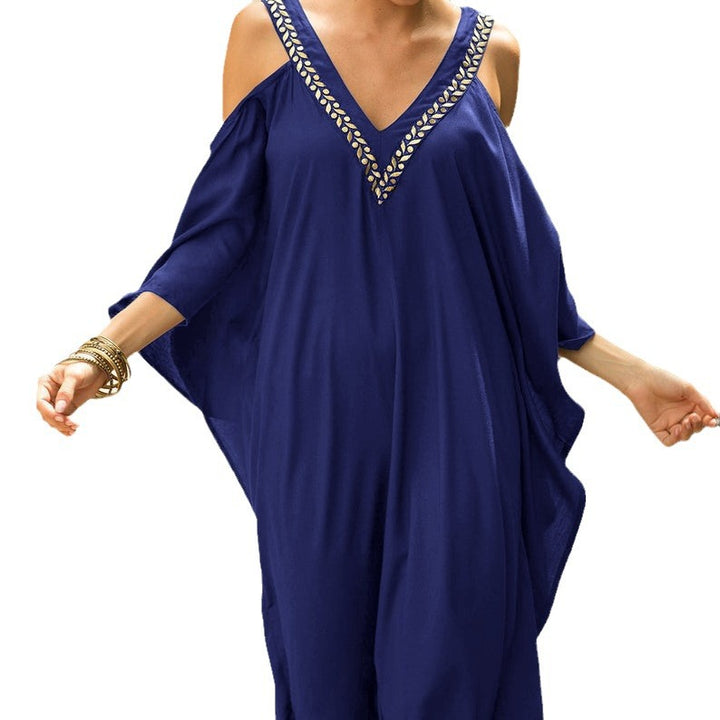 Dame Kaftan med elegante applikationer og bred snit Stilla