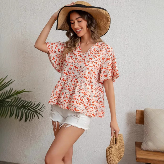 Dame Floral Peplum Top Stilla