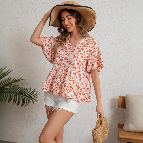 Dame Floral Peplum Top Stilla