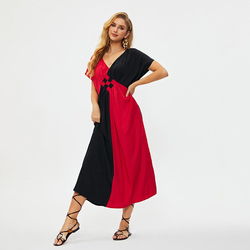 Dame Maxikjole med raffineret Colorblock-design Stilla