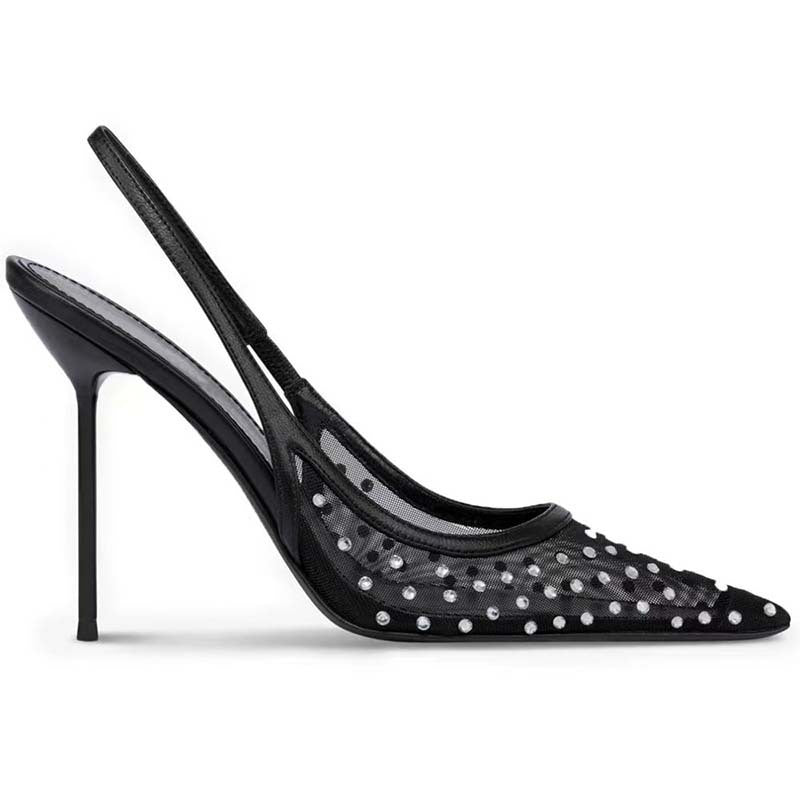 Dame Stiletto Slingback-hæle med dekorativt nitter-design Stilla