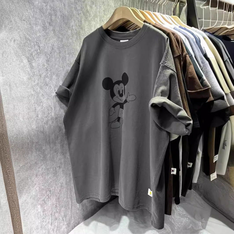 Dame Oversized T-Shirt med unik Mickey Mouse grafiktryk Stilla