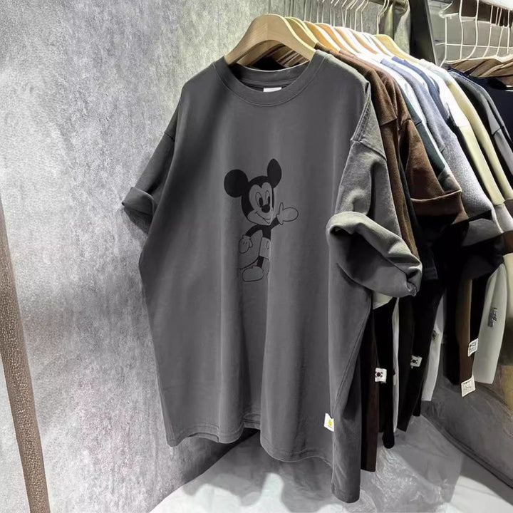 Dame Oversized T-Shirt med unik Mickey Mouse grafiktryk Stilla