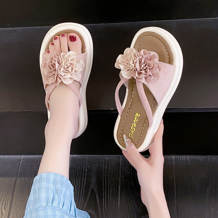 Dame Plateau-sandaler med floral dekoration og dæmpende sål Stilla