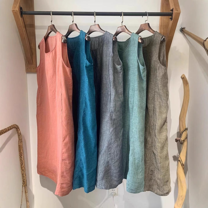 Femme Relaxed Fit Linned Shift Kjole Stilla