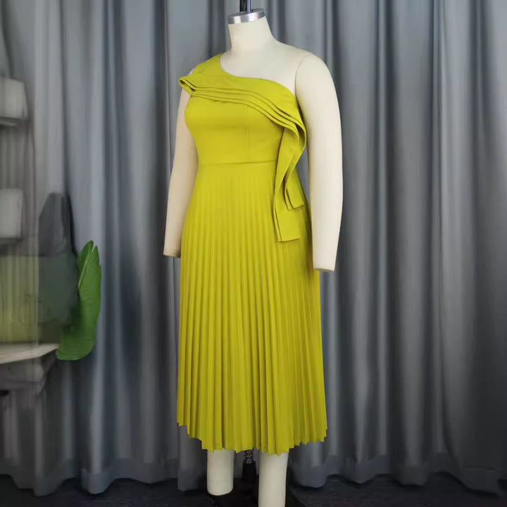 Dame Elegant sommerfugl kjole med asymmetrisk ruffles design Skovae