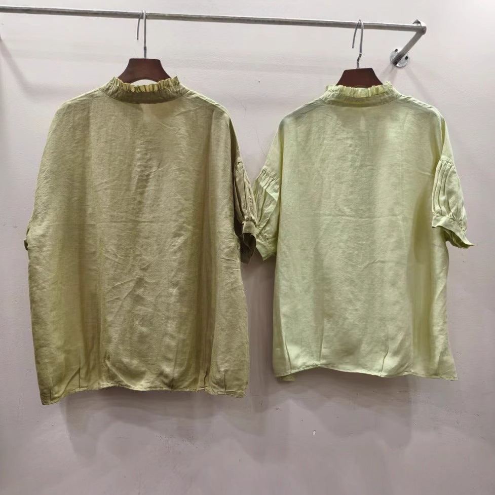 Femme Elegante Knaplukning Tunika-Overdel Stilla