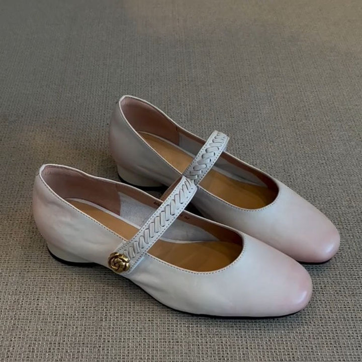 Dame elegante Mary Jane Ballerinas med struktureret rem Stilla