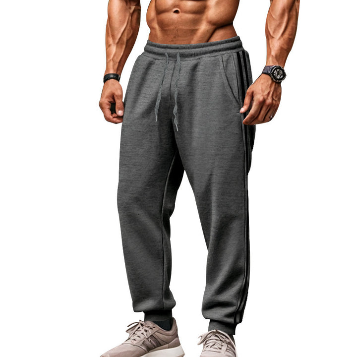 Herre Sporty Joggingbukser med elastisk talje og stilfulde side striber Stilla