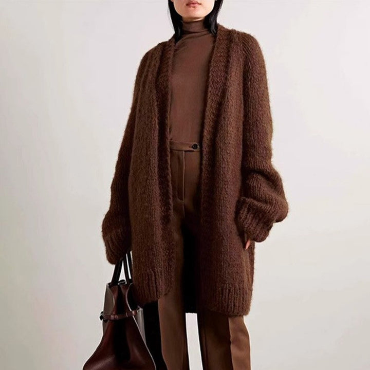 Kvinders hyggelige oversized strik cardigan Stilla