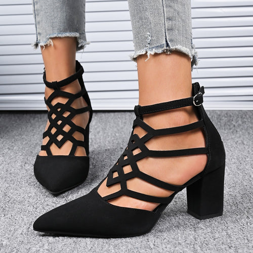 Dame Elegant Slingback-pumper med moderne rem-design og behagelig blokhæl Stilla