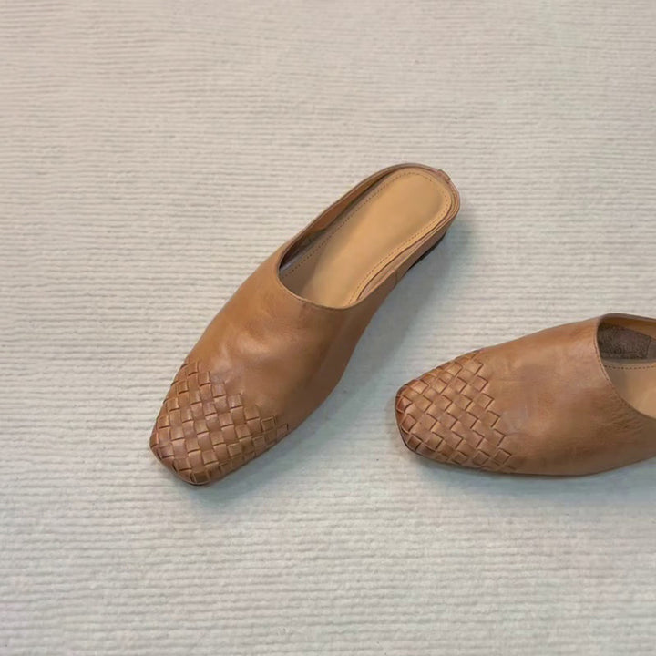 Dame Åbne Tær Flettet Slide Mules Stilla
