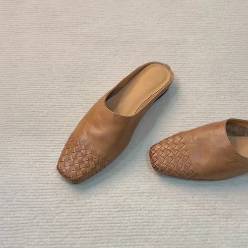 Dame Åbne Tær Flettet Slide Mules Stilla