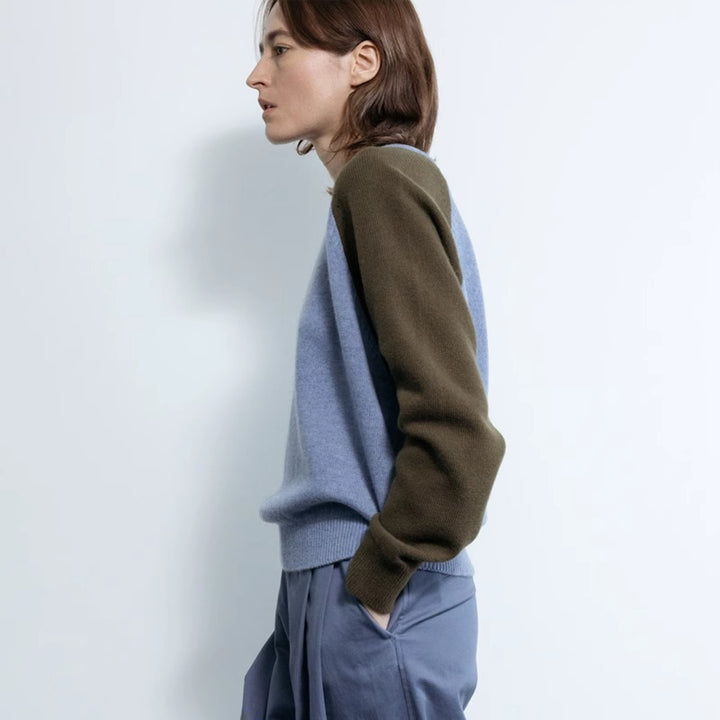 Dame sporty strikket sweater med raglanærmer Stilla