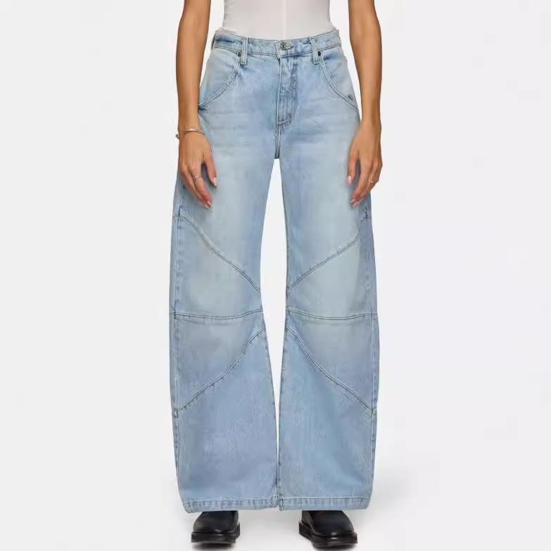 Dame Løst skårne jeans med stilfuldt patchwork-design Stilla