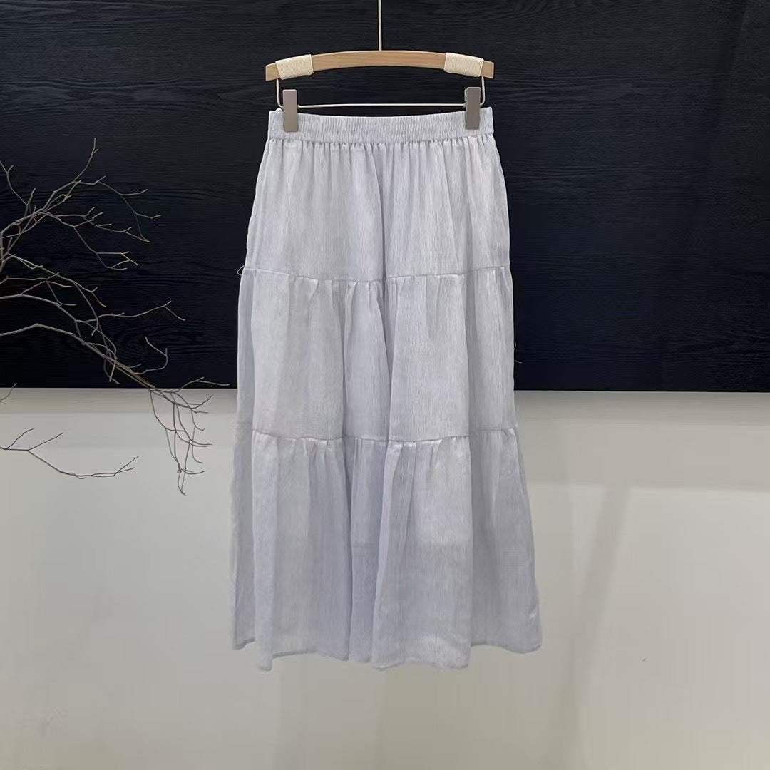 Dame lagdelt Midi-nederdel med elastisk linning Stilla