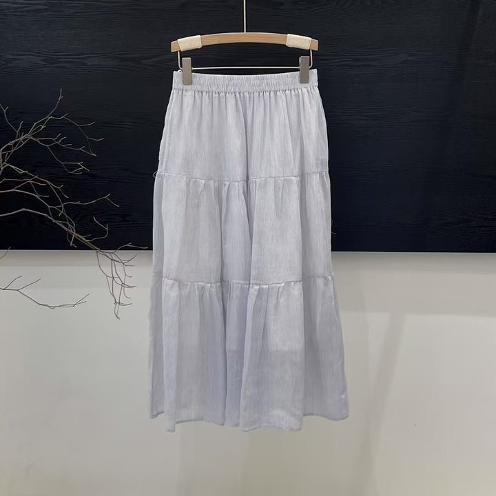 Dame lagdelt Midi-nederdel med elastisk linning Stilla