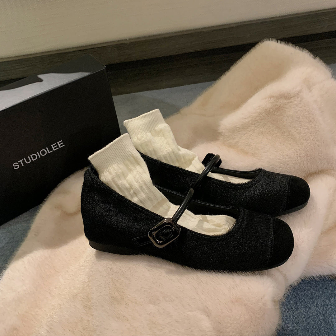 Dame elegante Mary Jane Ballerinas med justerbar rem Stilla