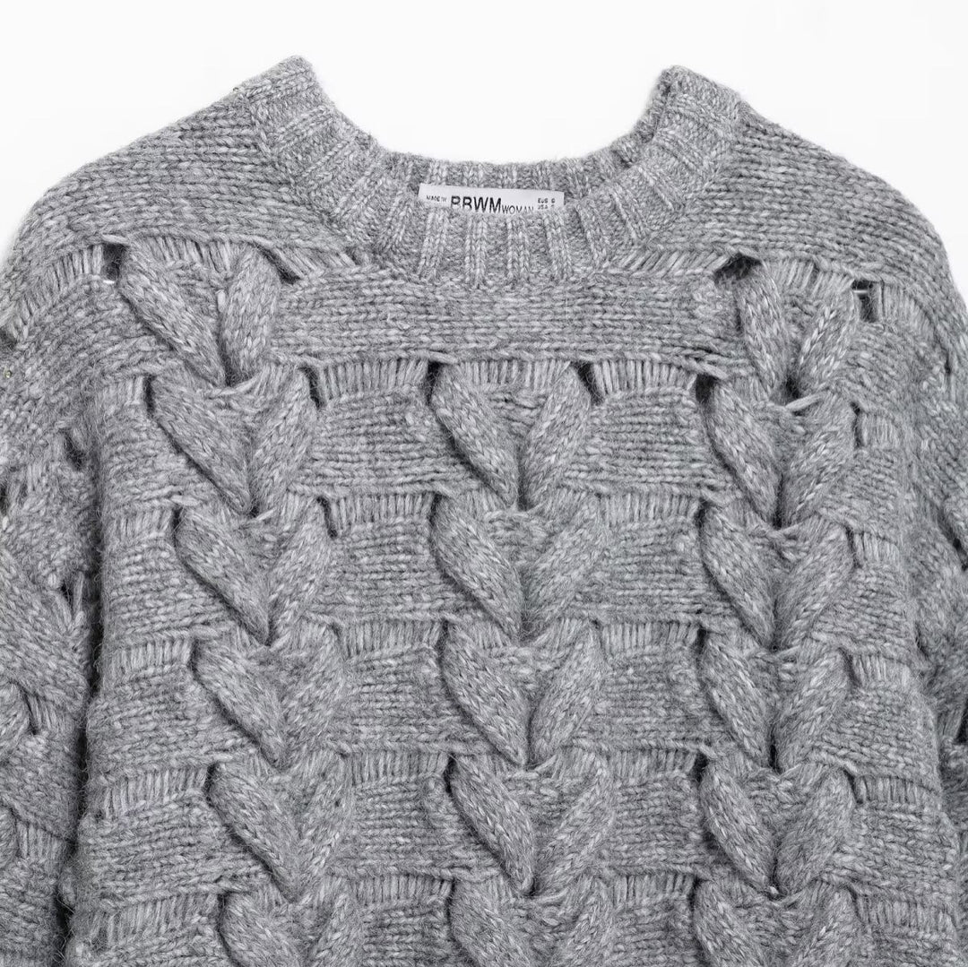 Femme Chunky Kabel Strikpullover Stilla