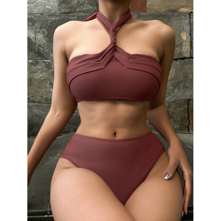 Dame Bandeau-bikini med høj skæring og elegant knude-look Stilla