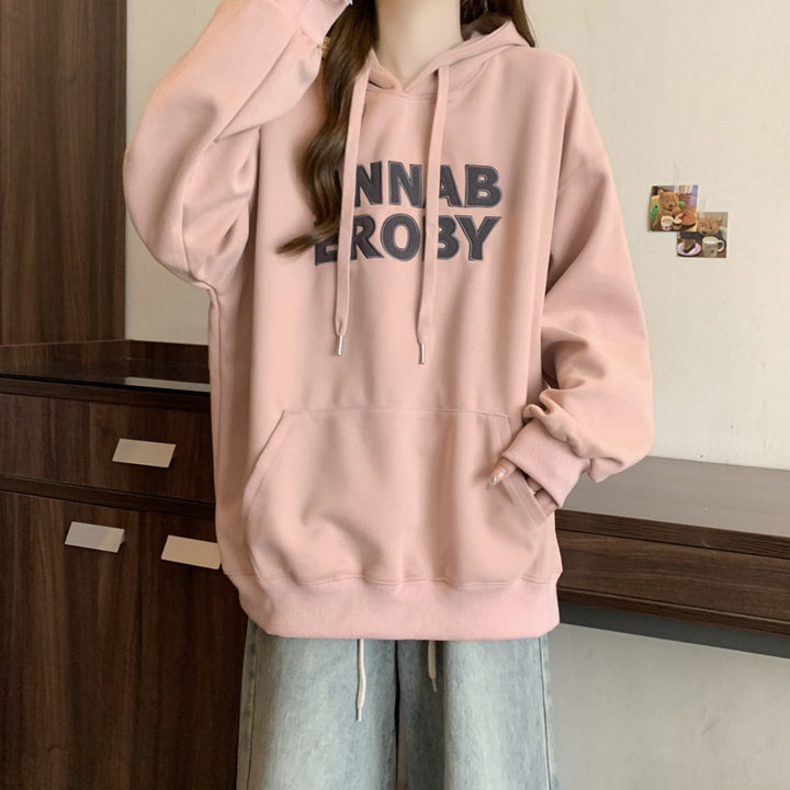 Dame Casual Grafik Hoodie med unik tekst Stilla