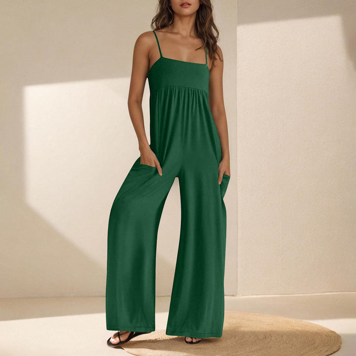 Dame elegant Jumpsuit med bred ben og praktiske lommer Stilla
