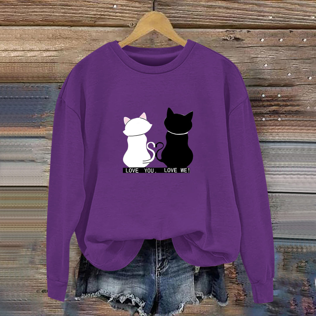 Dame sweatshirt med legende kat design og humoristisk print Stilla