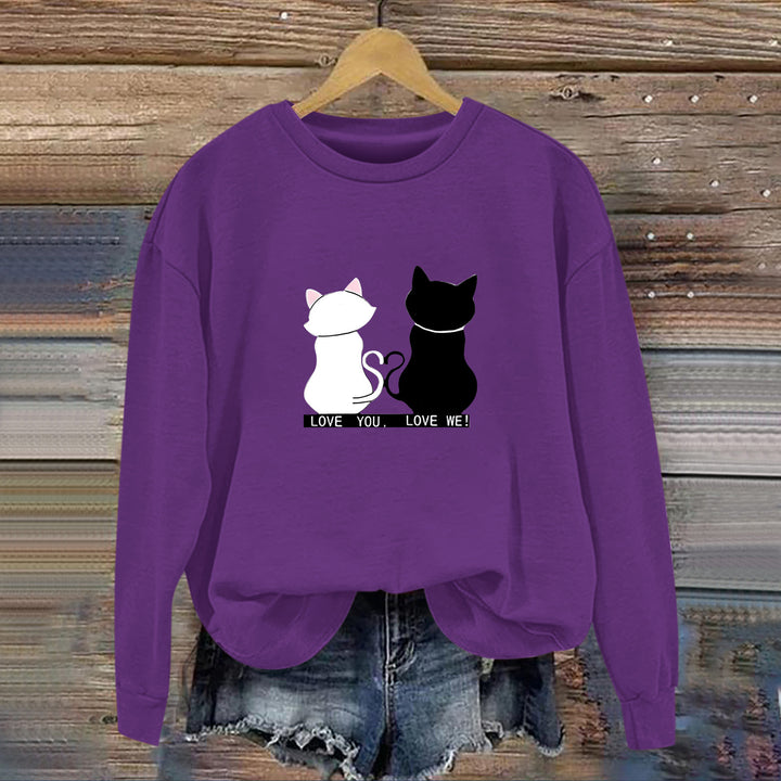 Dame sweatshirt med legende kat design og humoristisk print Stilla