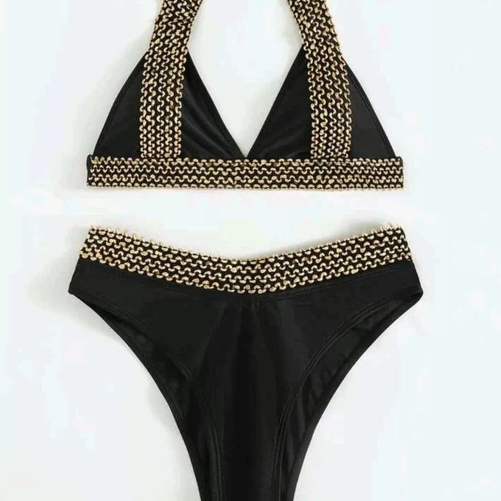 Dame Halterneck-bikini-sæt med kæde-detalje Stilla